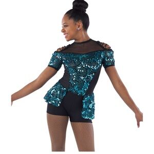 A Wish Come True Dance Costume Me & You with Blue Sequined Detailing